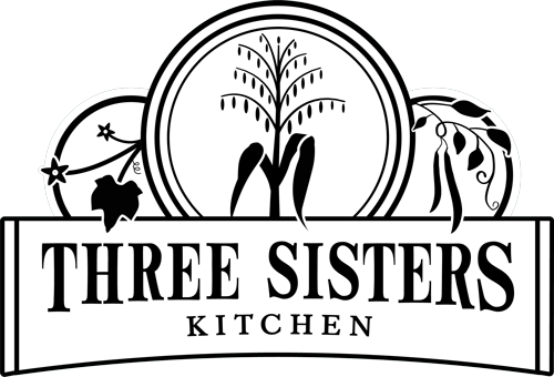 Three Sisters Kitchen logo in black and white lettering