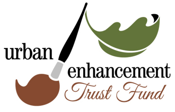 Urban Enhancement Trust Fund logo paintbrush and leaf