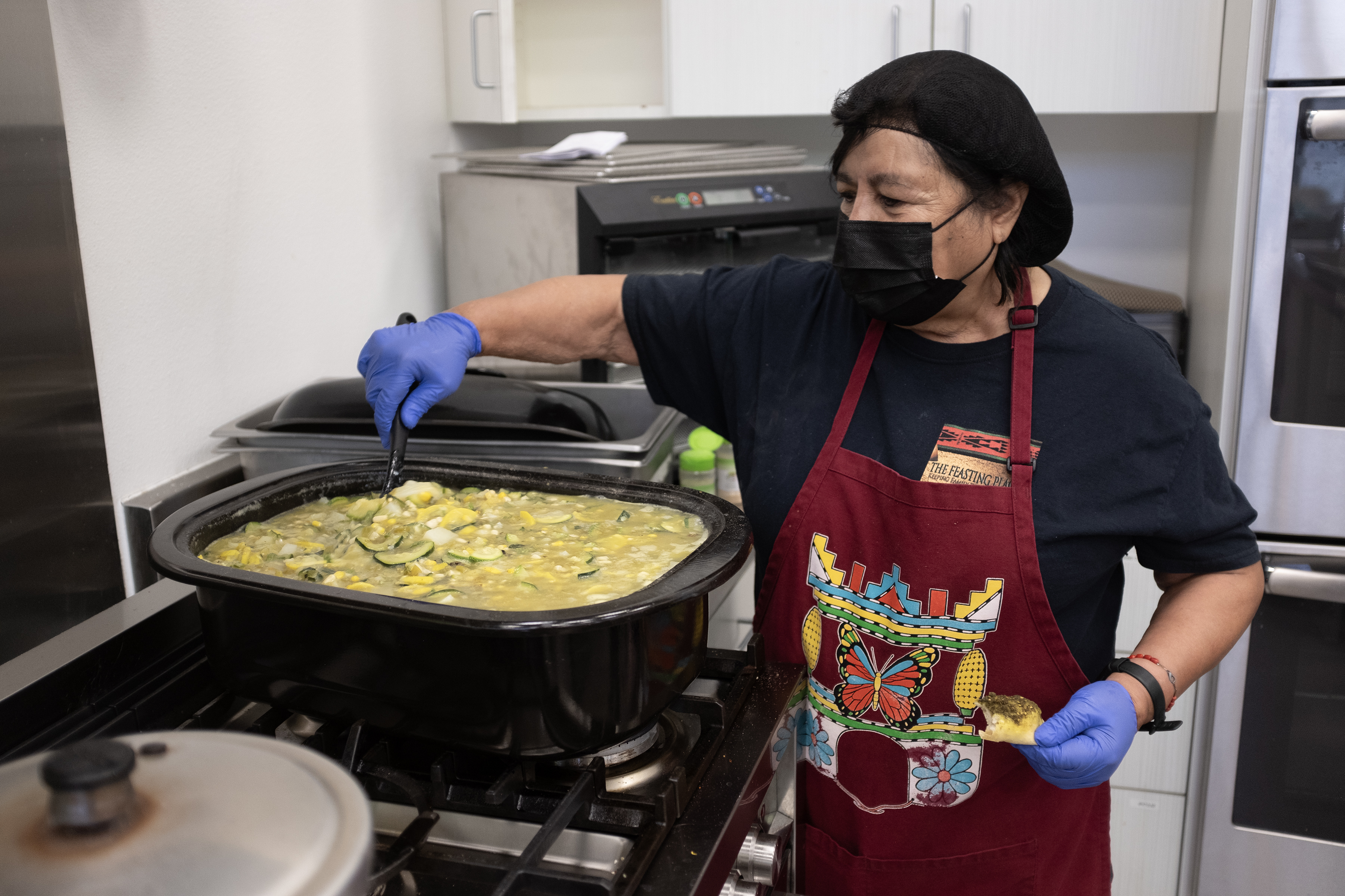 Chef Norma Naranjo prepares Calabacitas.
